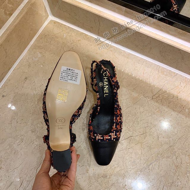 Chanel女鞋 香奈兒時尚經典涼鞋 Chanel中跟涼鞋  naq1085